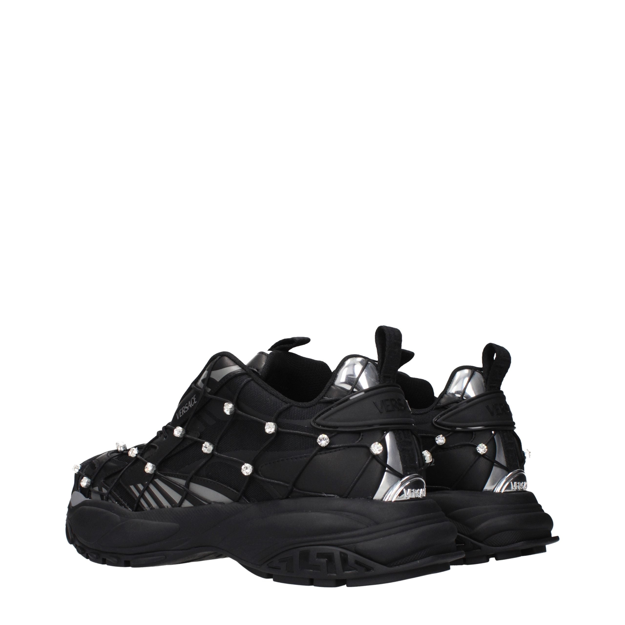 Versace Schwarze Low-Top-Sneaker aus Stoff
