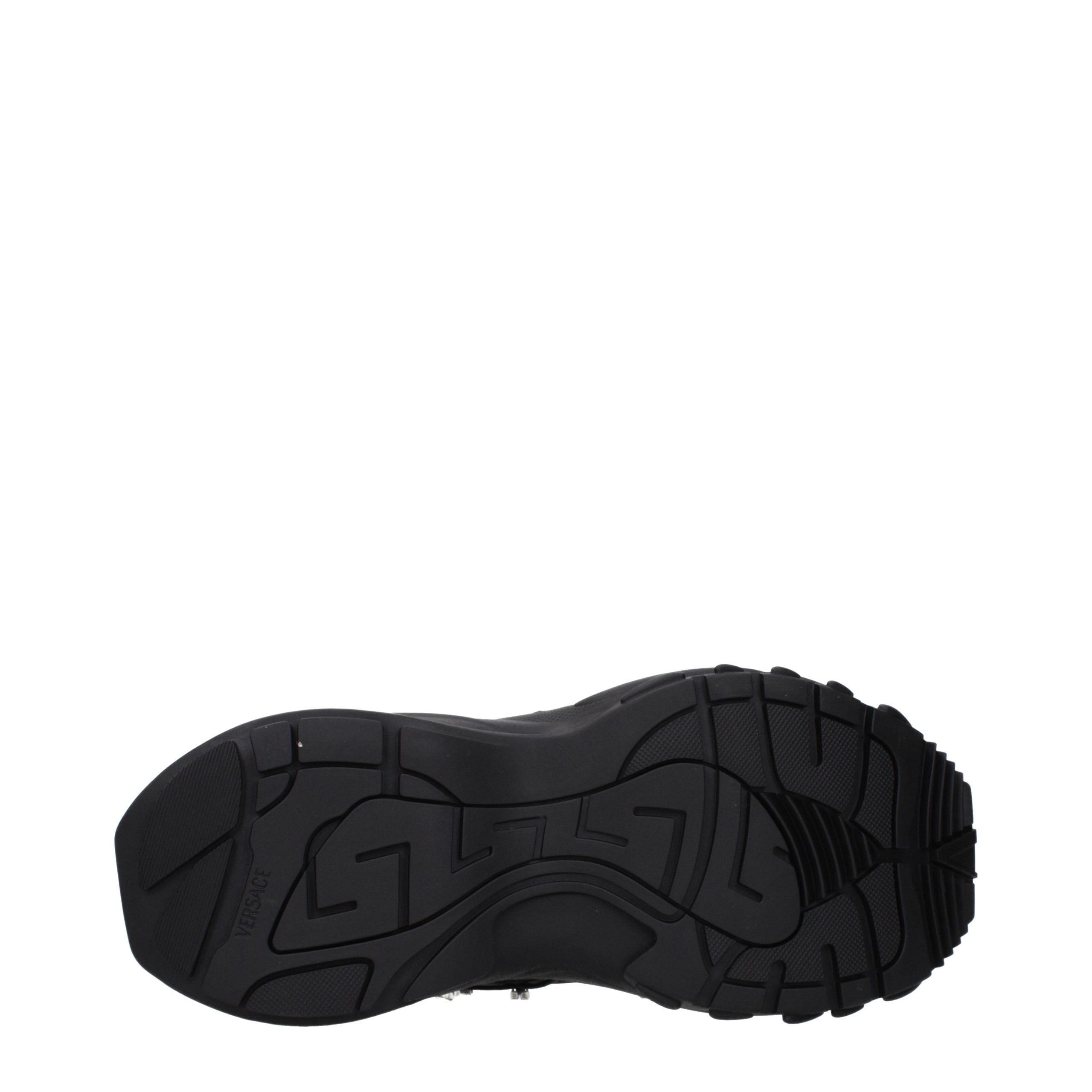 Versace Schwarze Low-Top-Sneaker aus Stoff