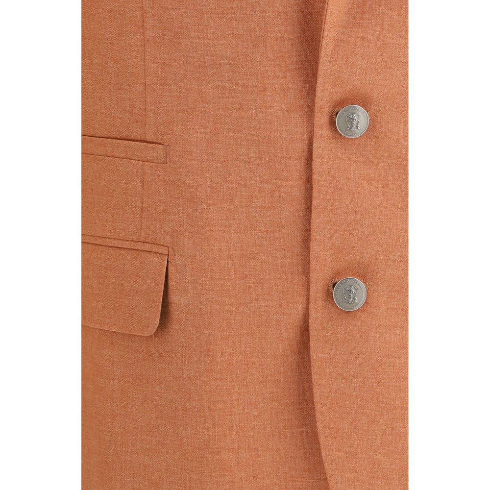 Brunello Cucinelli Orange Woll Oves Aries Sakko