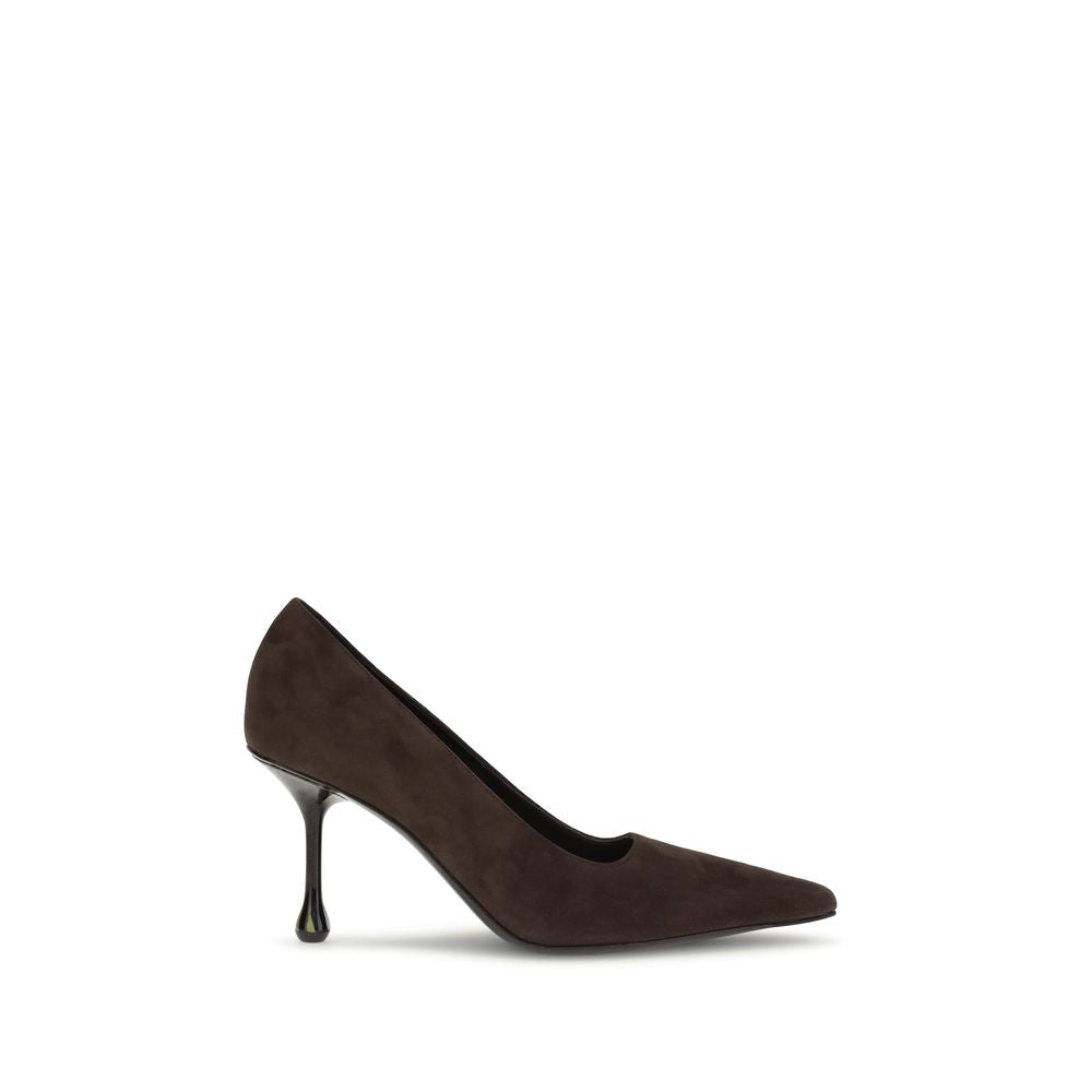 Jimmy Choo Braune Ziegenleder-Pumps mit hohem Absatz