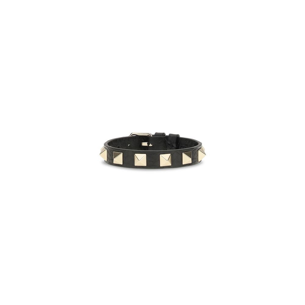 Valentino Garavani Schwarzes Kalbsleder-Armband Bos Taurus