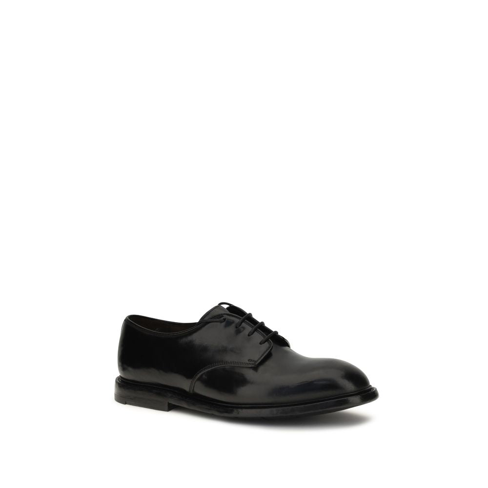 Premiata Schwarze Kalbsleder Bos Taurus Oxfords und Derbys