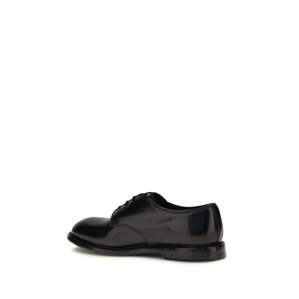 Premiata Schwarze Kalbsleder Bos Taurus Oxfords und Derbys