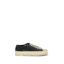 Premiata Schwarze Bos Taurus Kalbsleder Low-Top-Sneaker