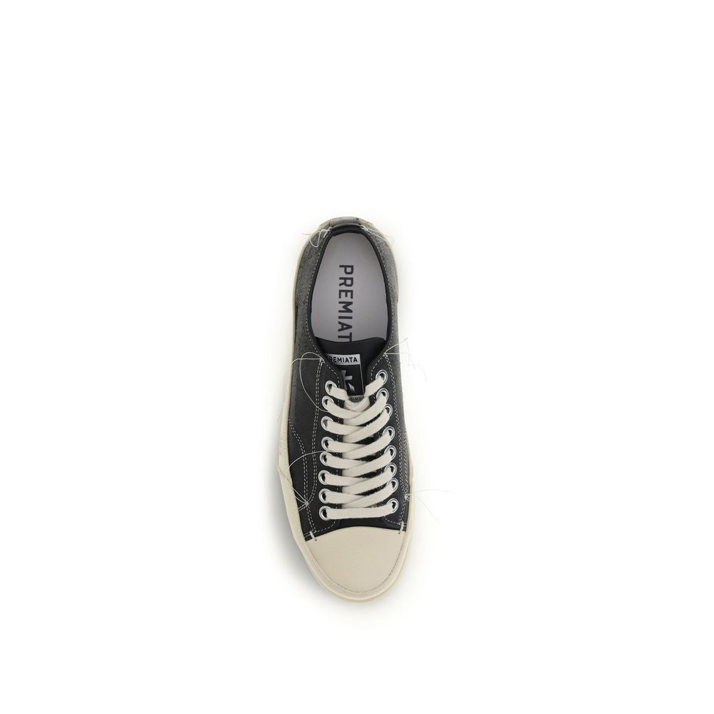 Premiata Schwarze Bos Taurus Kalbsleder Low-Top-Sneaker