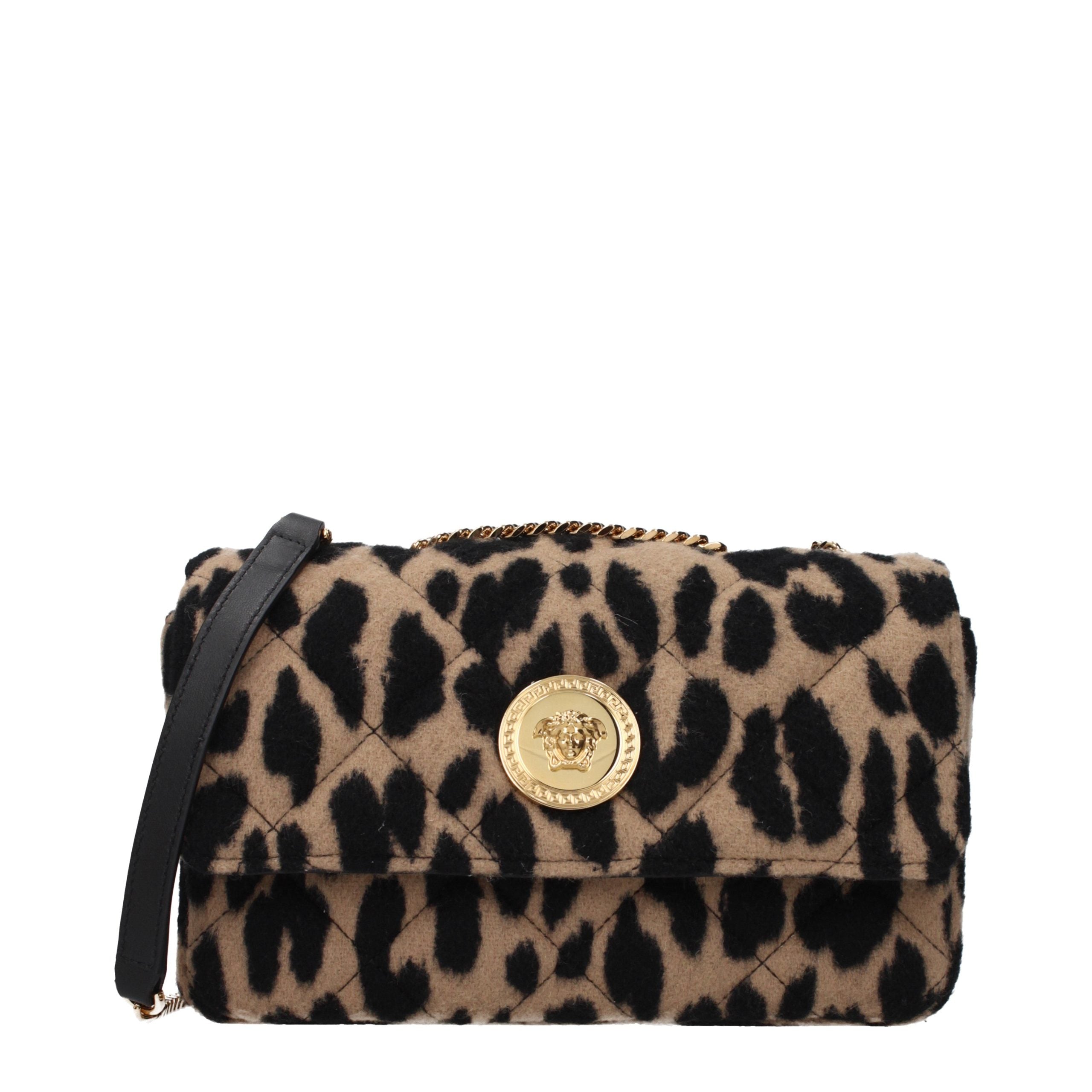 Versace Braune Schultertasche aus Wolle