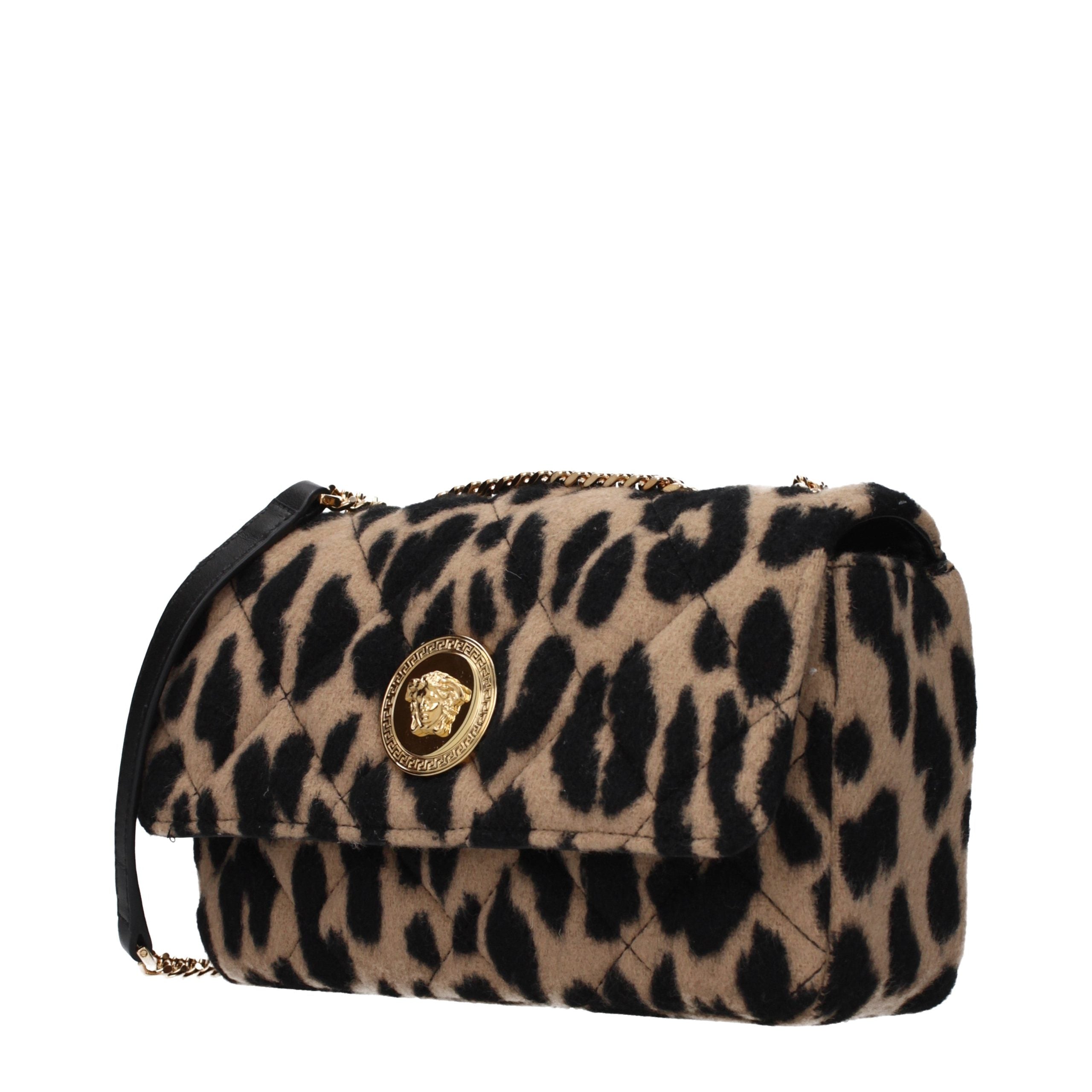 Versace Braune Schultertasche aus Wolle