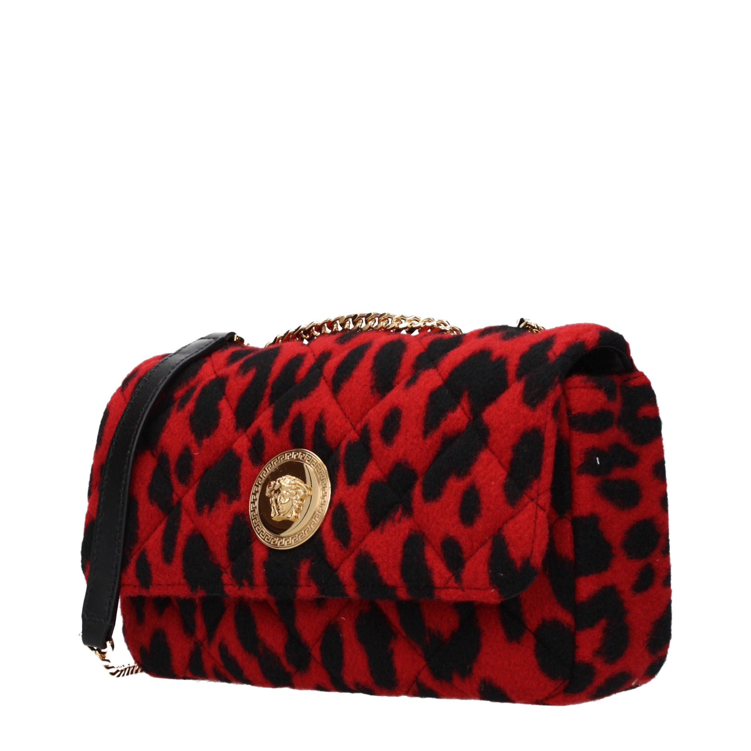 Versace Rote Schultertasche aus Wolle