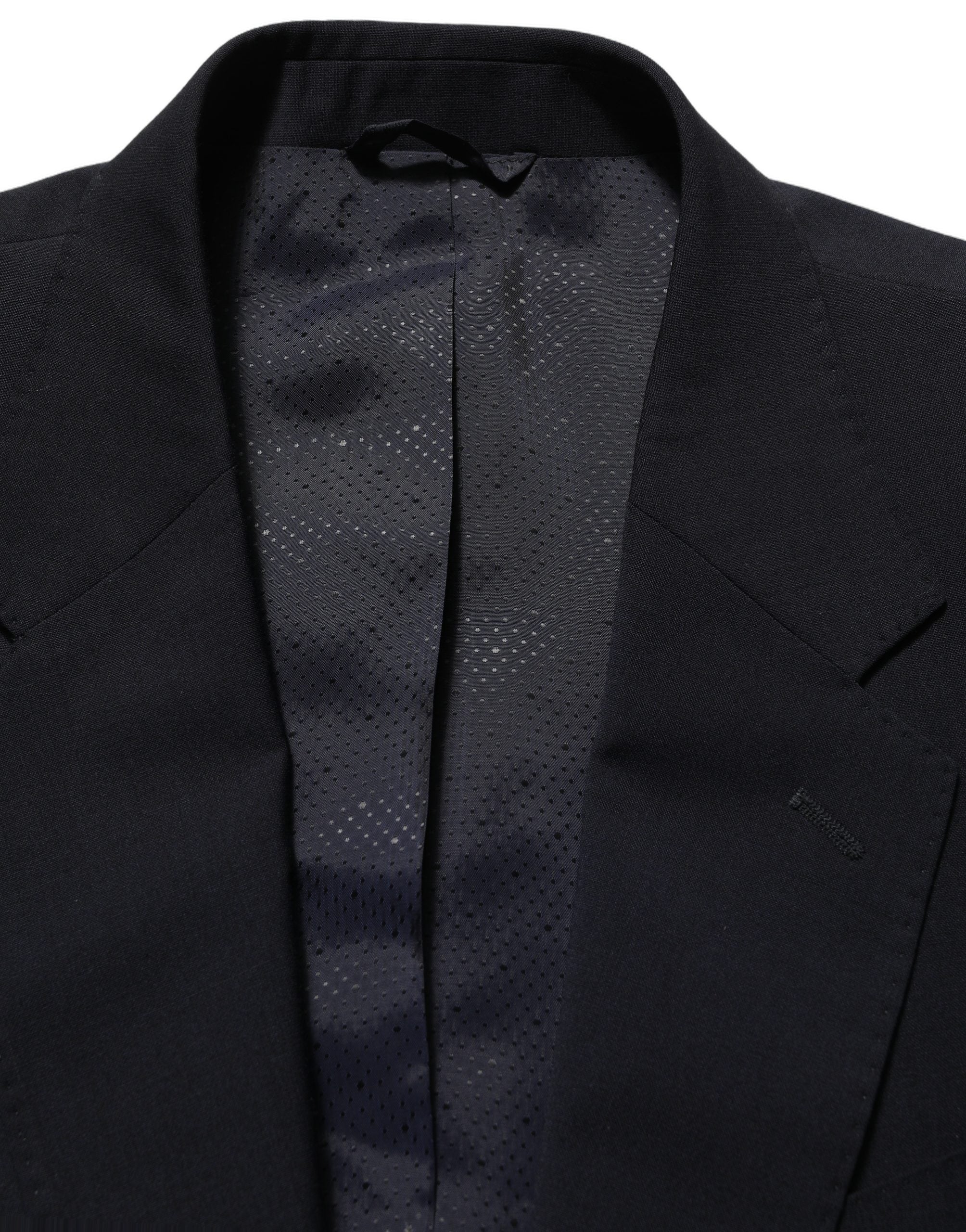 Dolce & Gabbana Schwarzer einreihiger Herren-Blazer aus Wolle