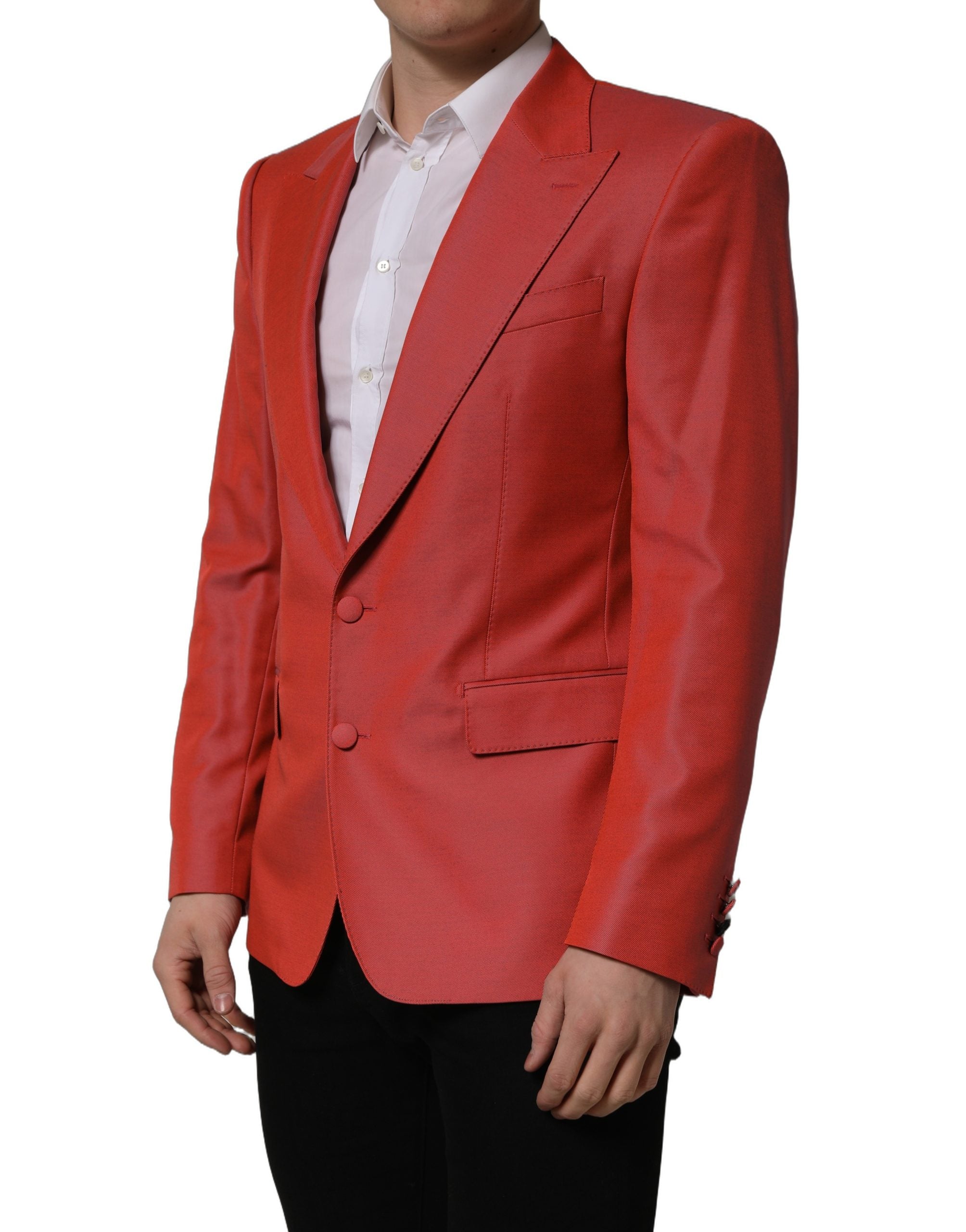 Dolce & Gabbana Roter Herren-Sakko aus Wolle mit Einreiher