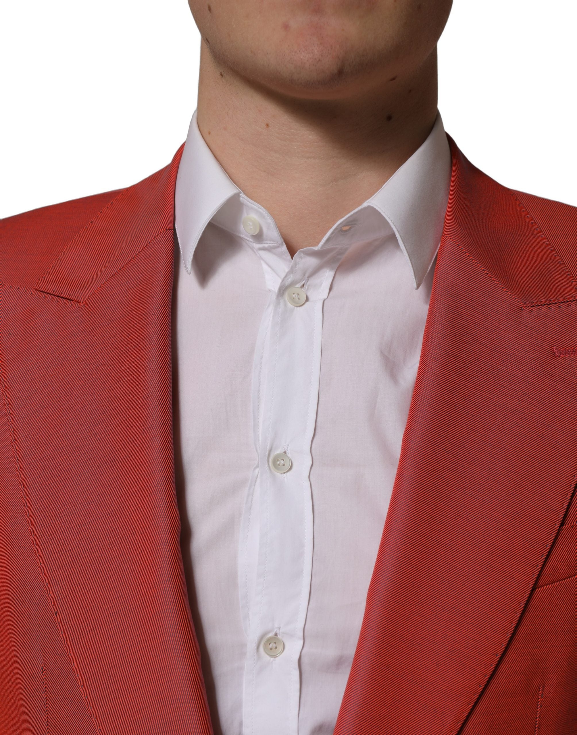 Dolce & Gabbana Roter Herren-Sakko aus Wolle mit Einreiher