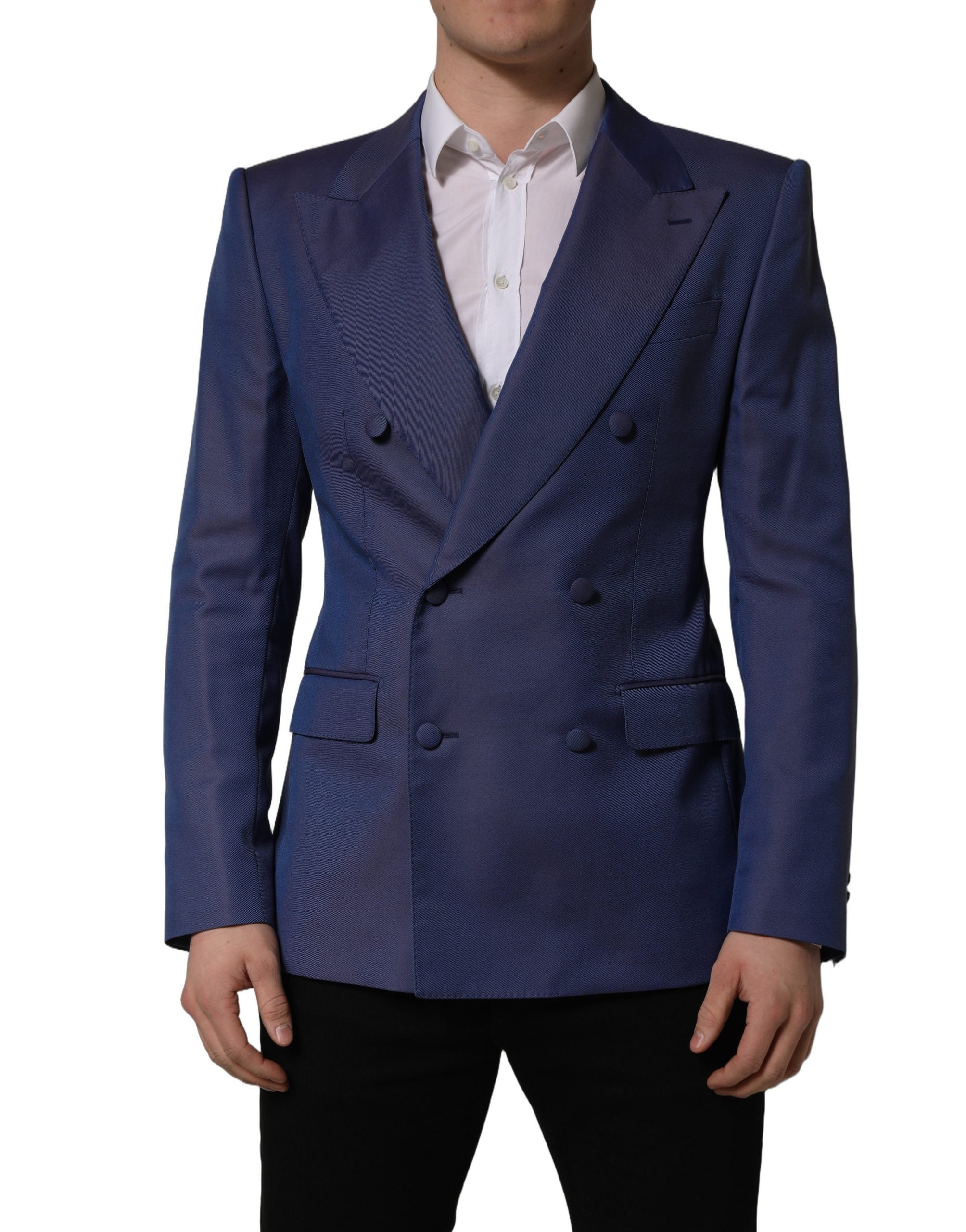 Dolce & Gabbana Blauer Woll-Sakko mit Doppelreihenknöpfen für Herren