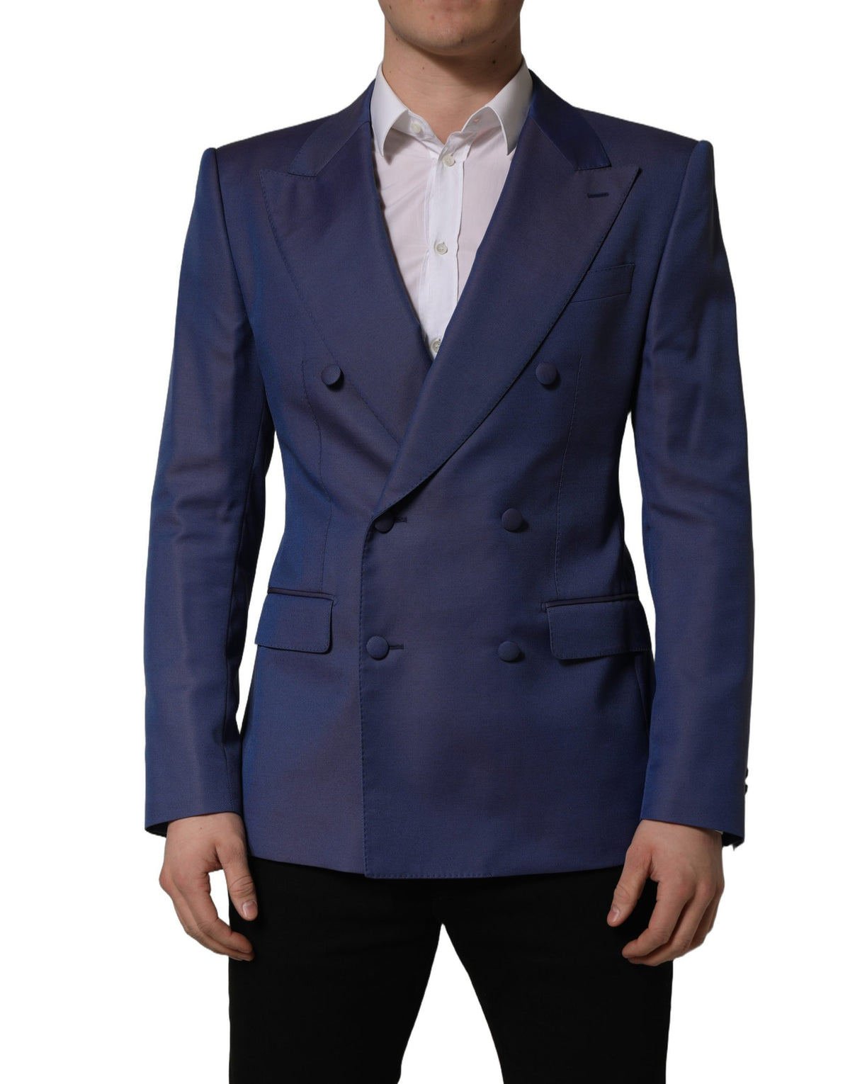 Dolce & Gabbana Blauer Woll-Sakko mit Doppelreihenknöpfen für Herren