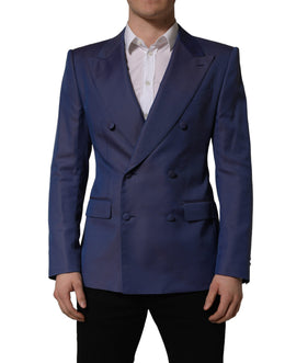 Dolce & Gabbana Blauer Woll-Sakko mit Doppelreihenknöpfen für Herren