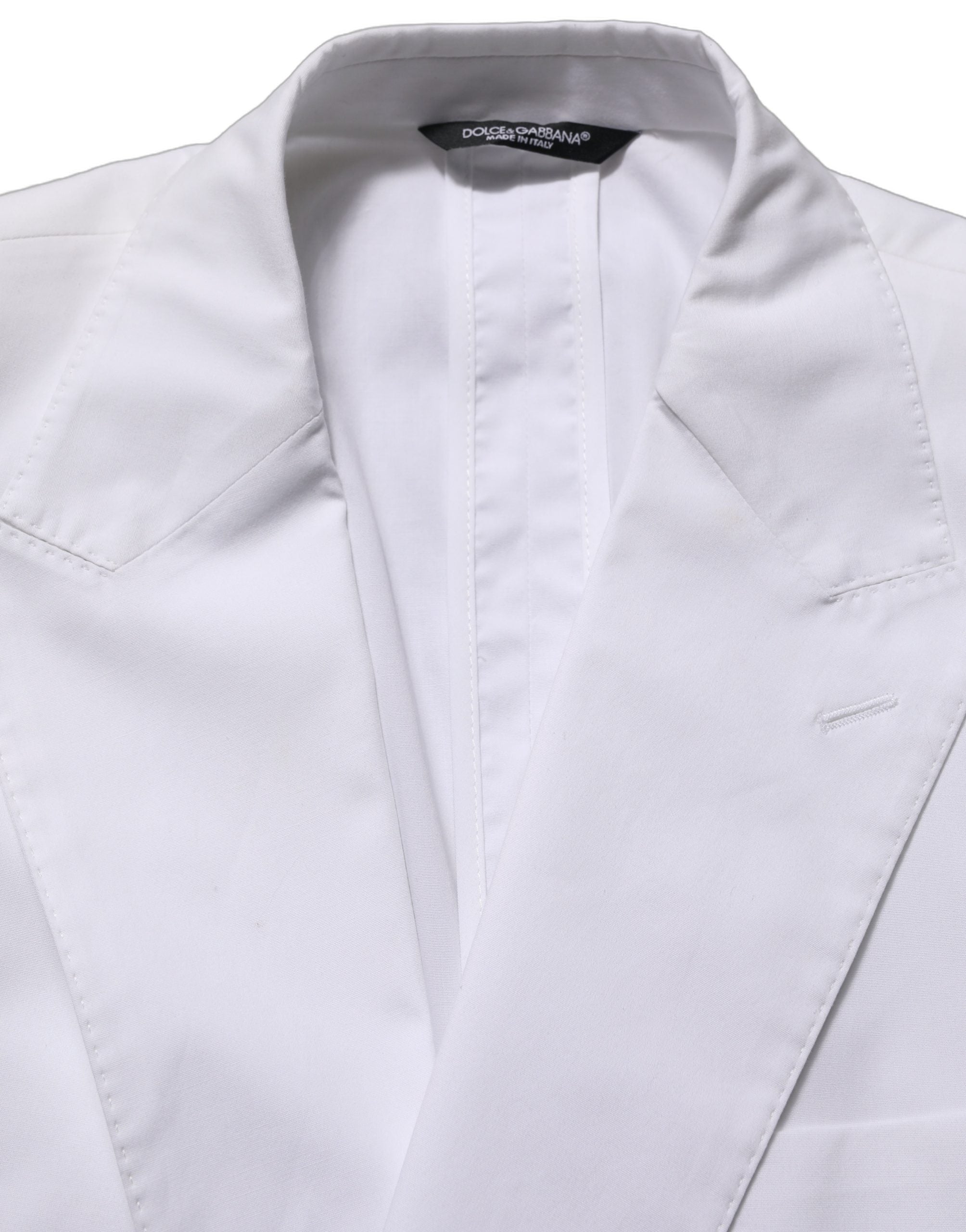 Dolce & Gabbana Weißer Baumwoll-Blazer im Double-Breasted-Stil