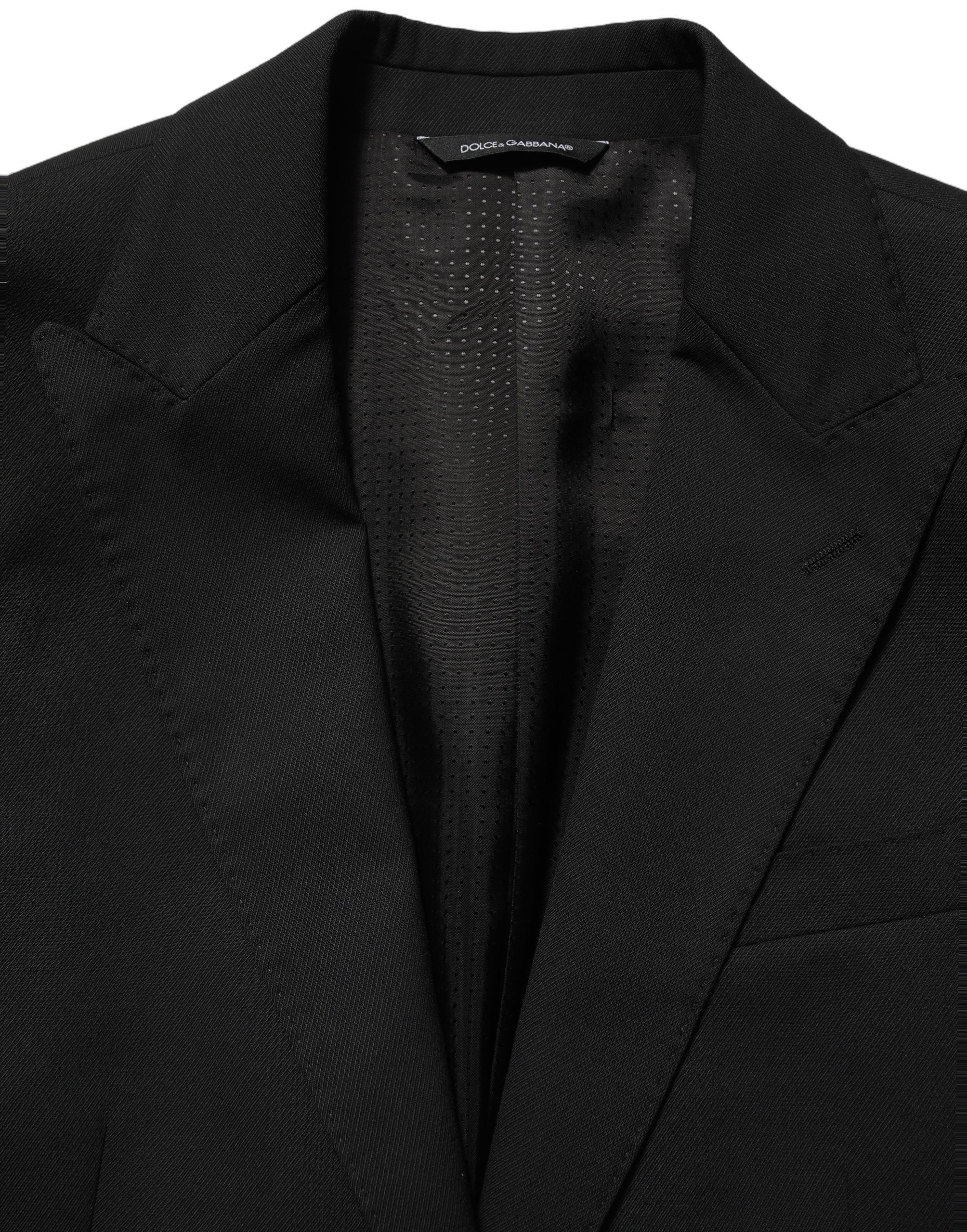 Dolce & Gabbana Schwarzer Blazer aus Polyester, einreihig