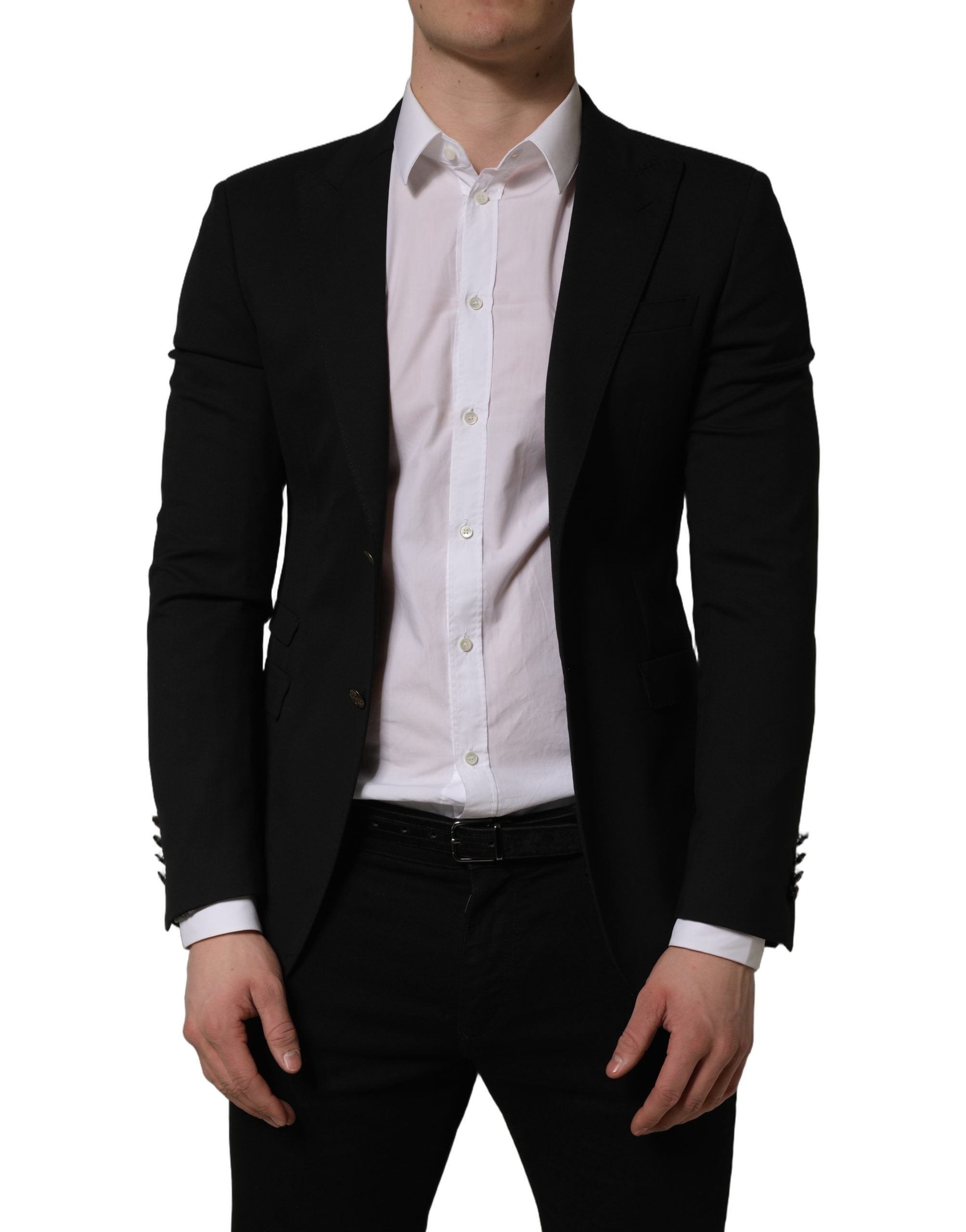 Dolce & Gabbana Schwarzer Blazer aus Polyester, einreihig