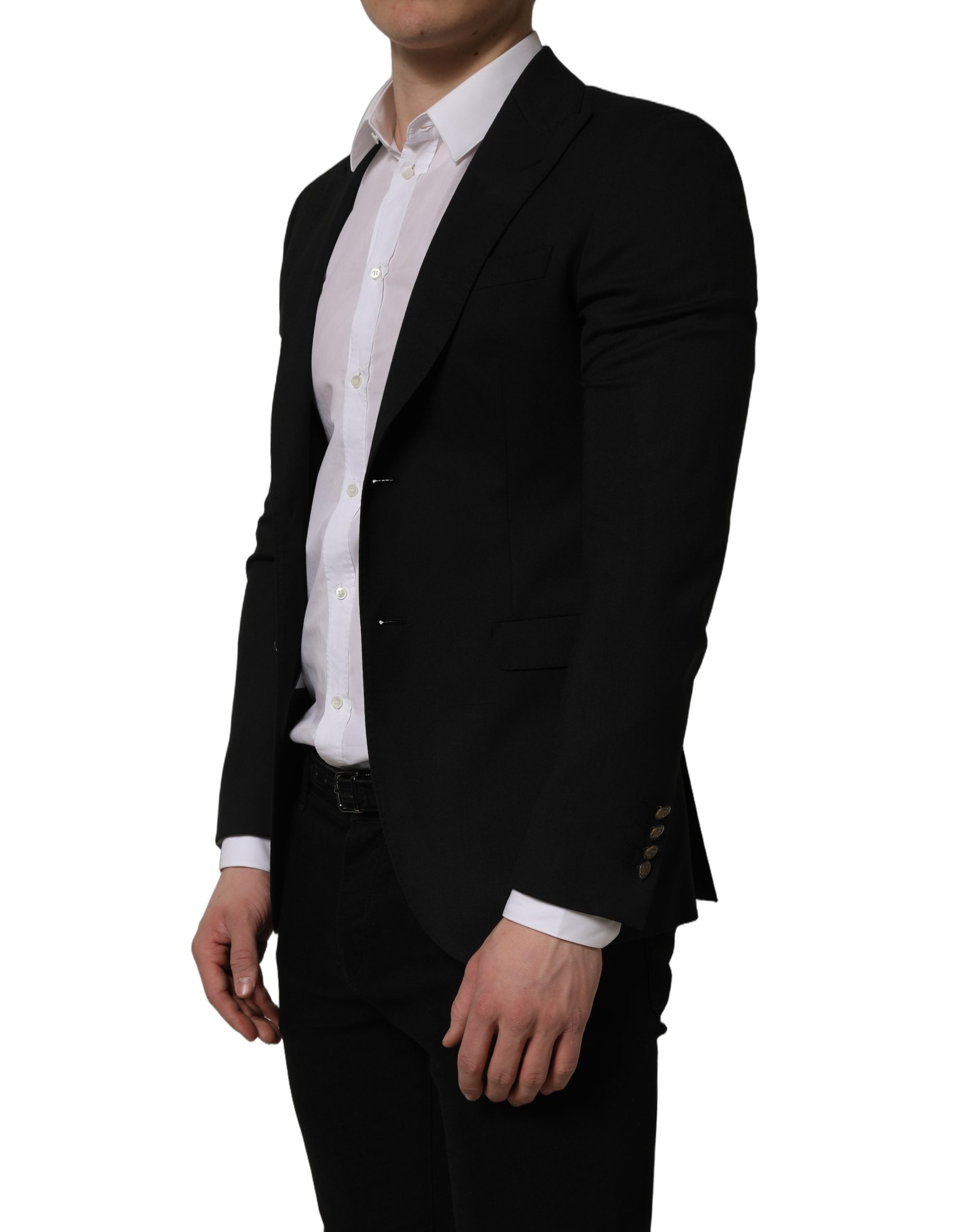 Dolce & Gabbana Schwarzer Blazer aus Polyester, einreihig