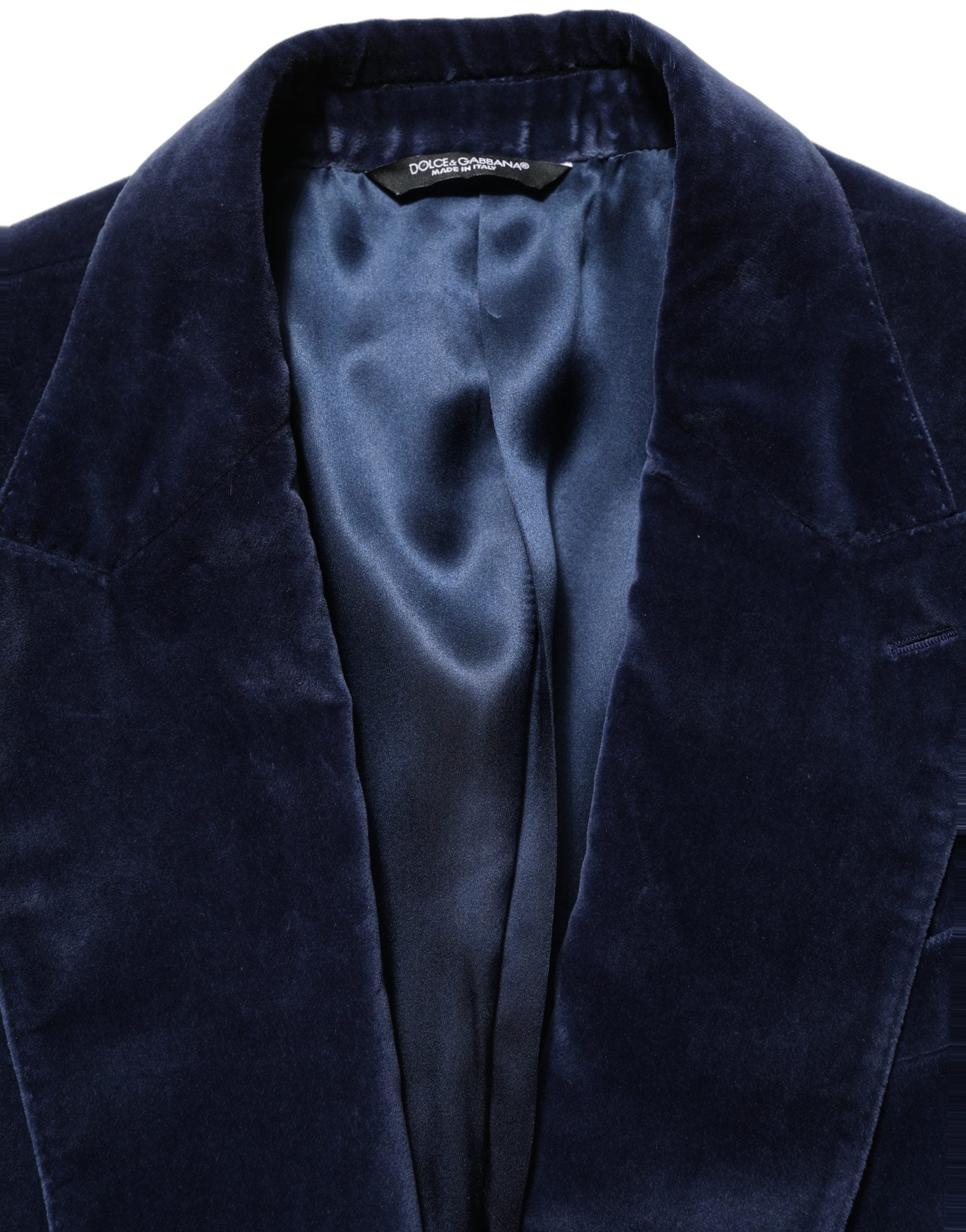 Dolce & Gabbana Blauer Samt-Sakko mit Einreiher