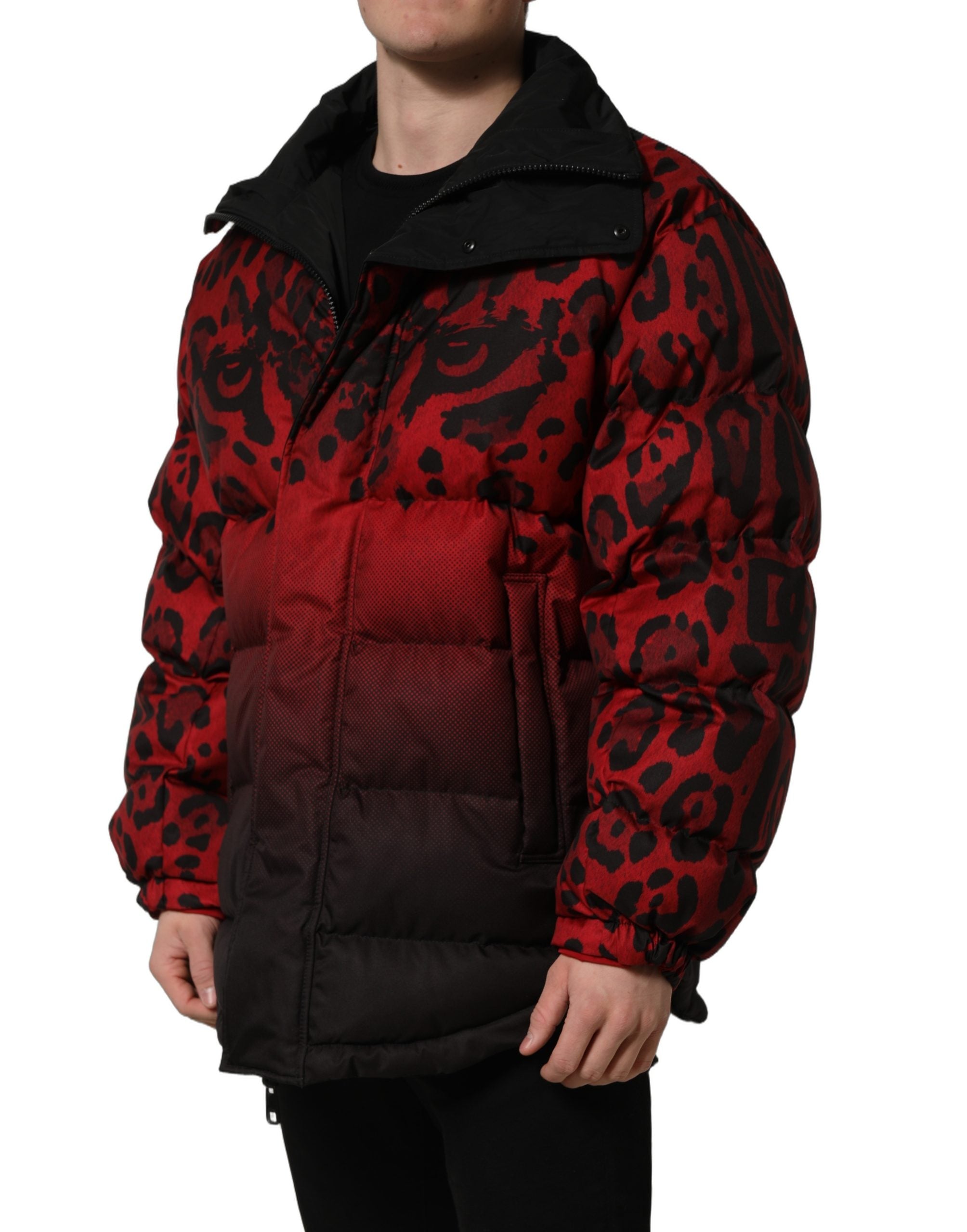 Dolce & Gabbana Wendemantel mit Animal-Print in Rot und Schwarz