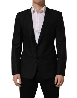 Dolce & Gabbana Schwarzer Woll-Sakko mit Einreiher