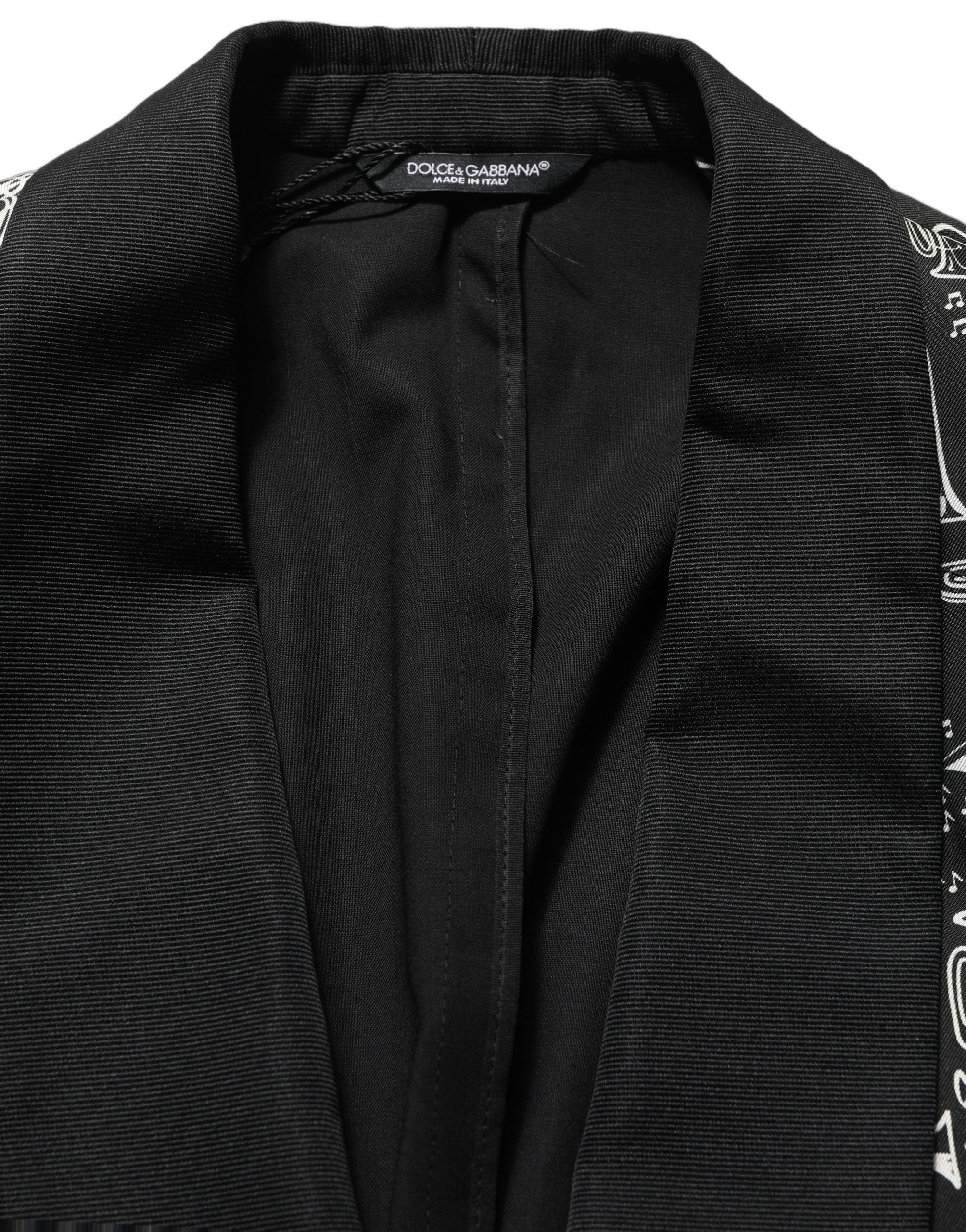 Dolce & Gabbana Schwarzer Blazer mit Kristallverzierungen