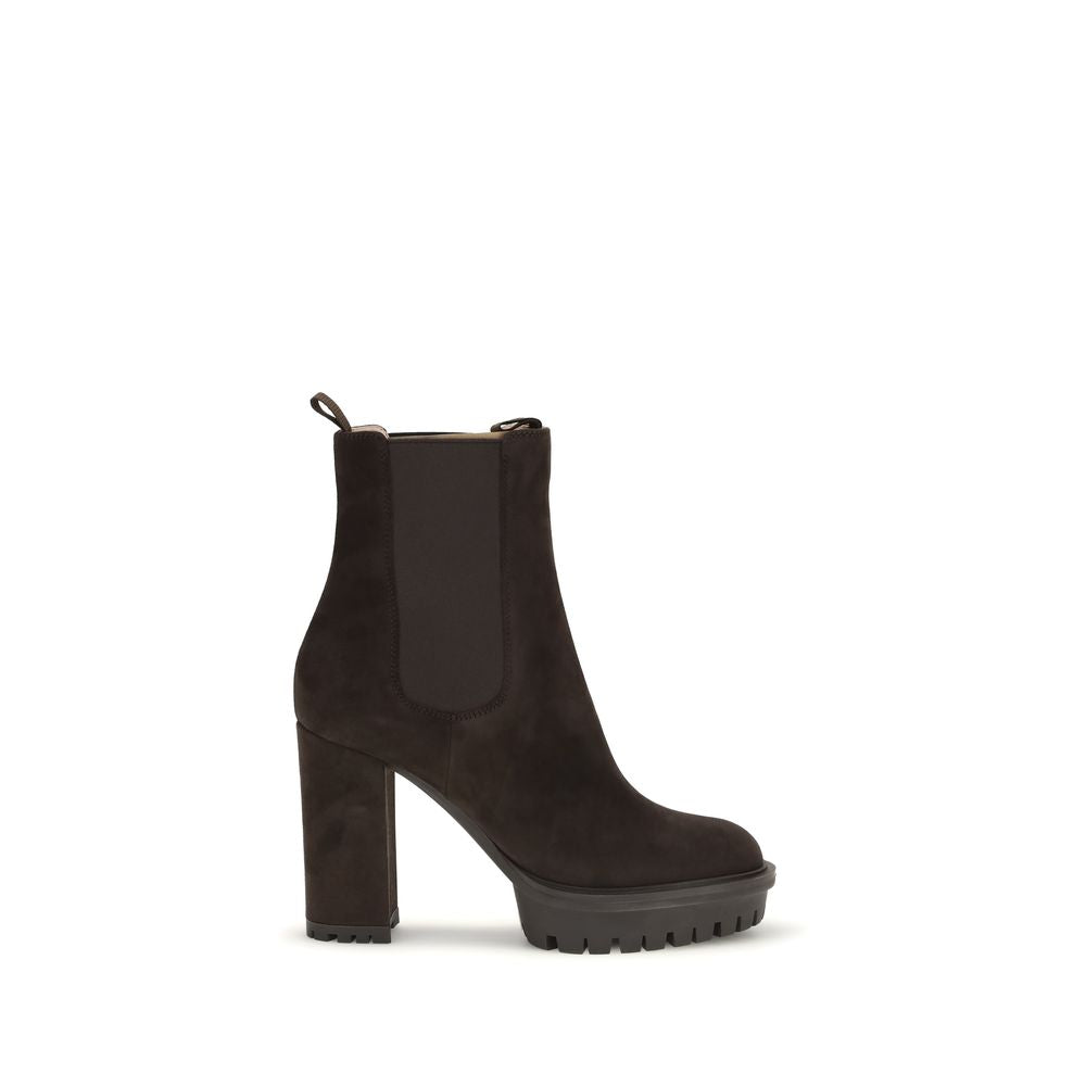 Gianvito Rossi Braune Ankle Boots aus Kalbsleder Bos Taurus
