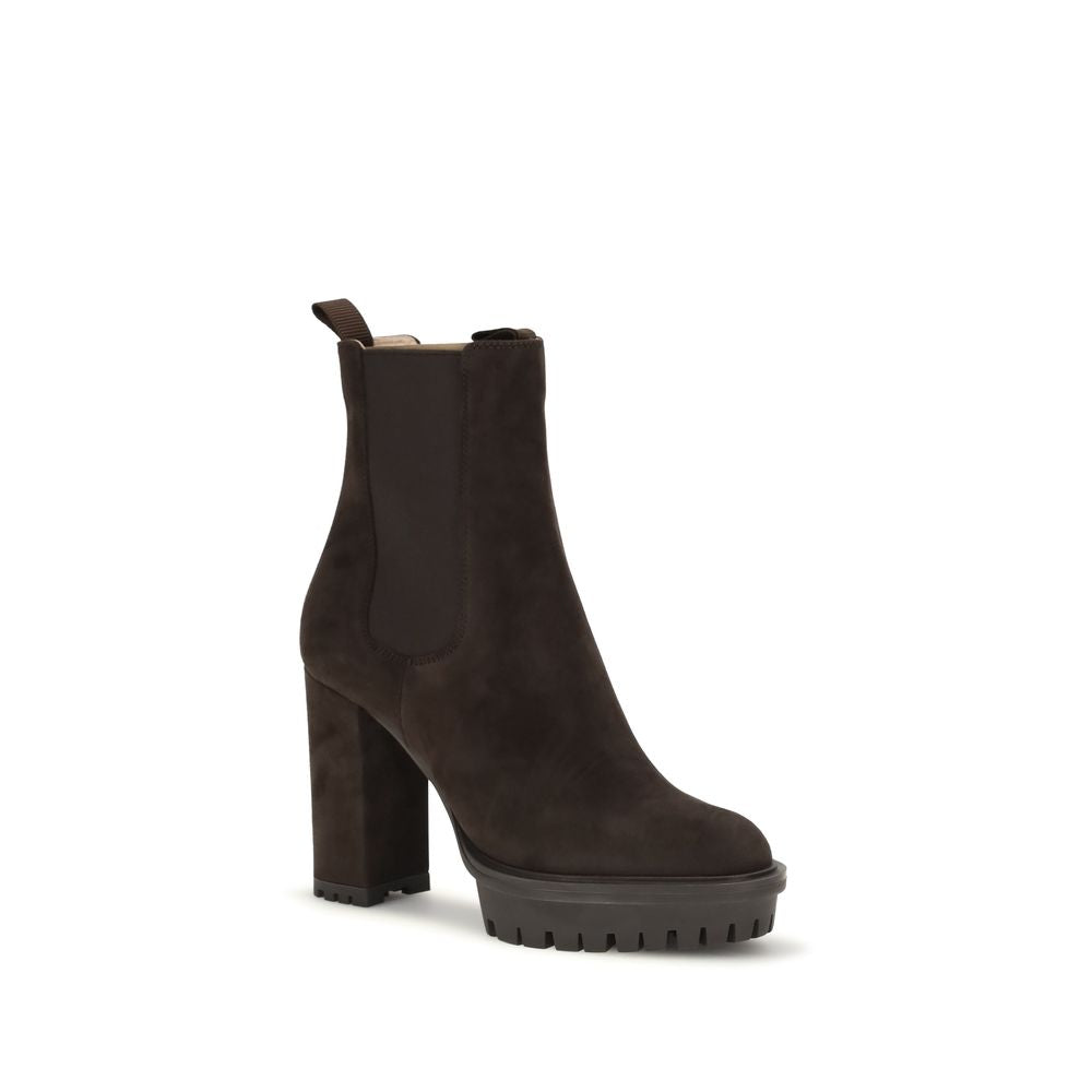 Gianvito Rossi Braune Ankle Boots aus Kalbsleder Bos Taurus