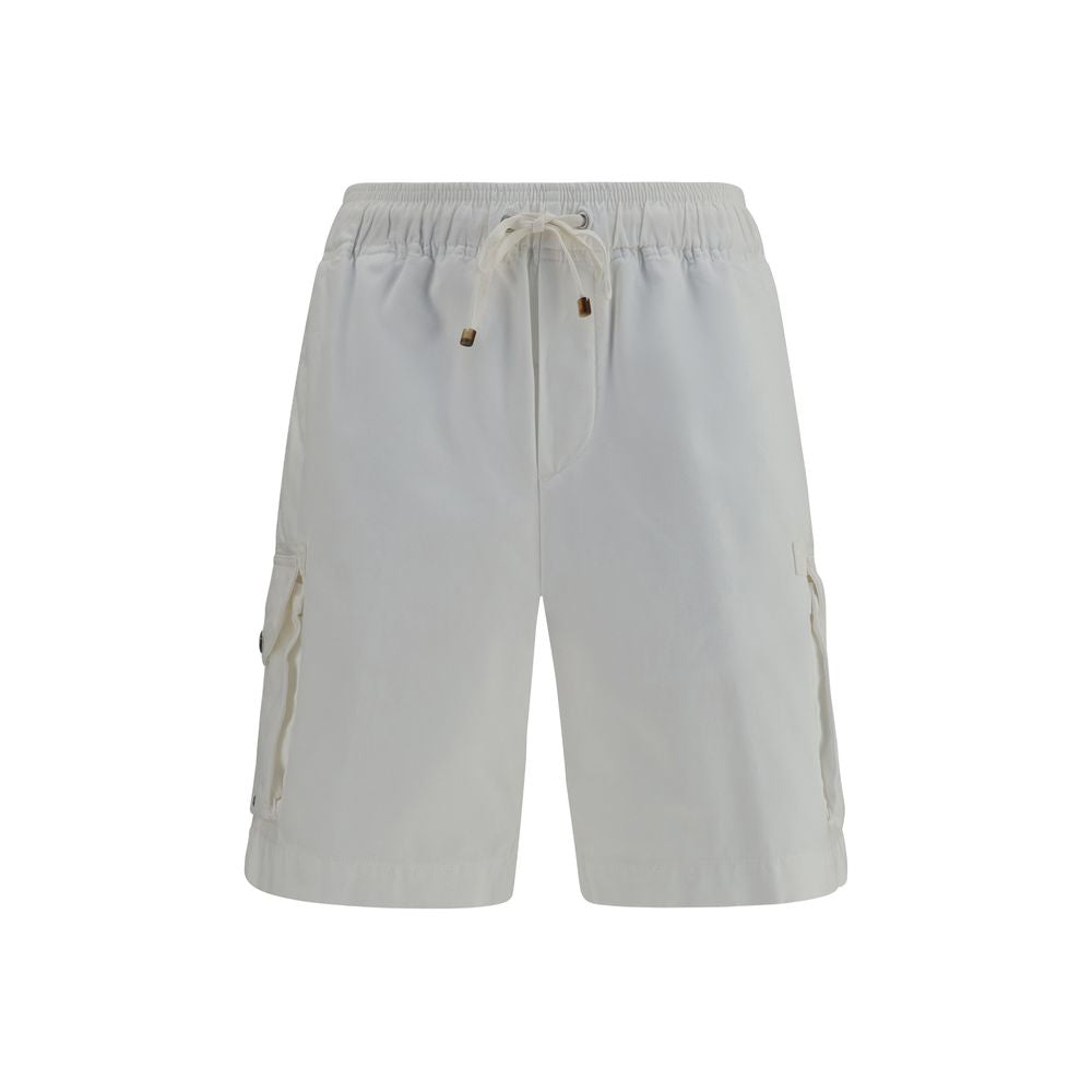 Brunello Cucinelli Weiße Baumwoll-Bermudashorts