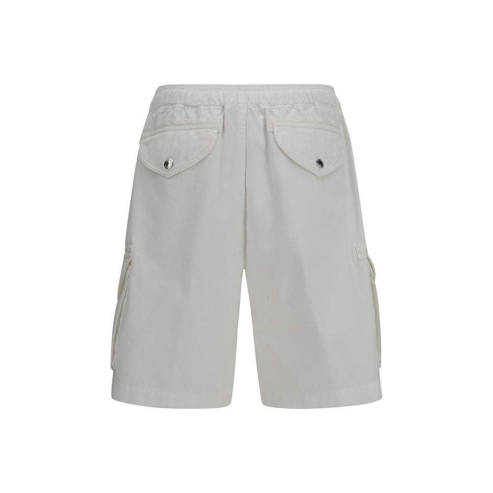 Brunello Cucinelli Weiße Baumwoll-Bermudashorts