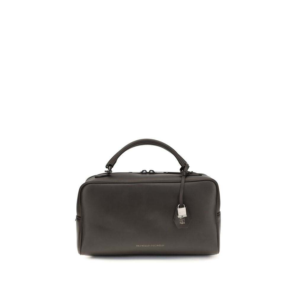 Brunello Cucinelli Braune Kalbsleder Bos Taurus Schultertasche