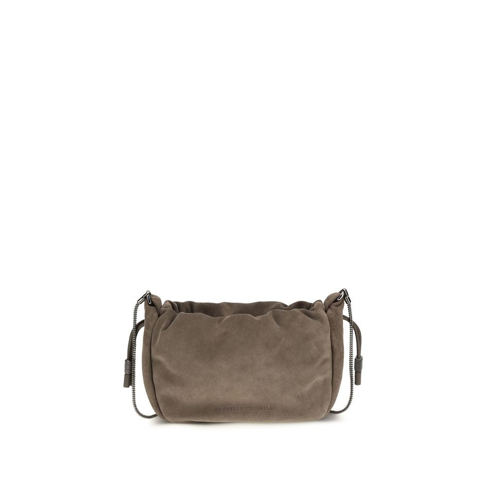 Brunello Cucinelli Braune Kalbsleder Bos Taurus Schultertasche