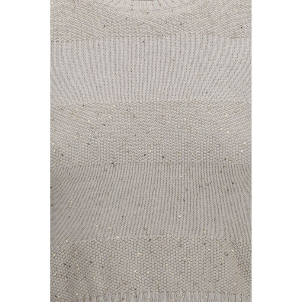 Brunello Cucinelli Beige Baumwoll-Sweatshirt