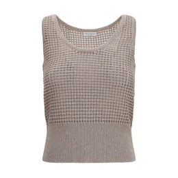 Brunello Cucinelli Beige Baumwoll-Tanktops