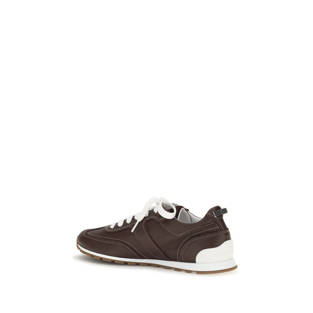 Brunello Cucinelli Braune Kalbsleder Bos Taurus Athletic Sneaker