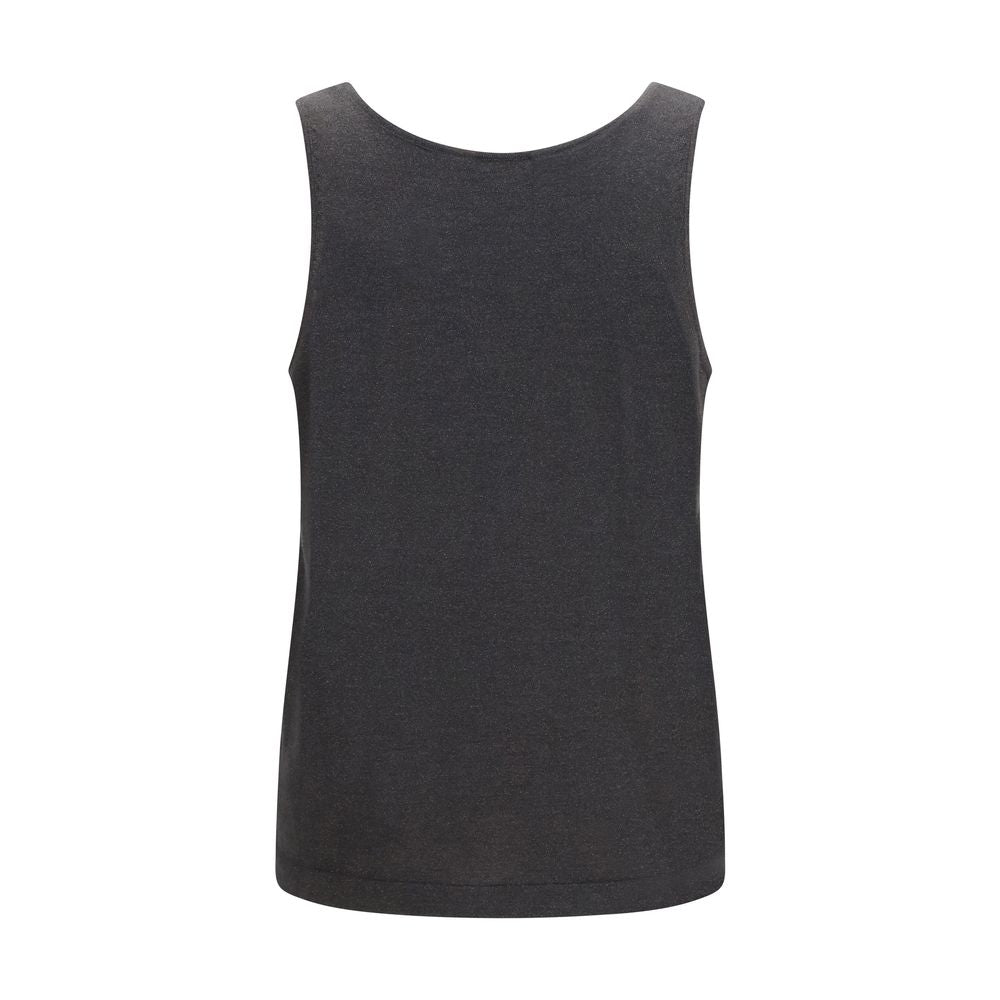 Brunello Cucinelli Graues ärmelloses Kaschmir-T-Shirt