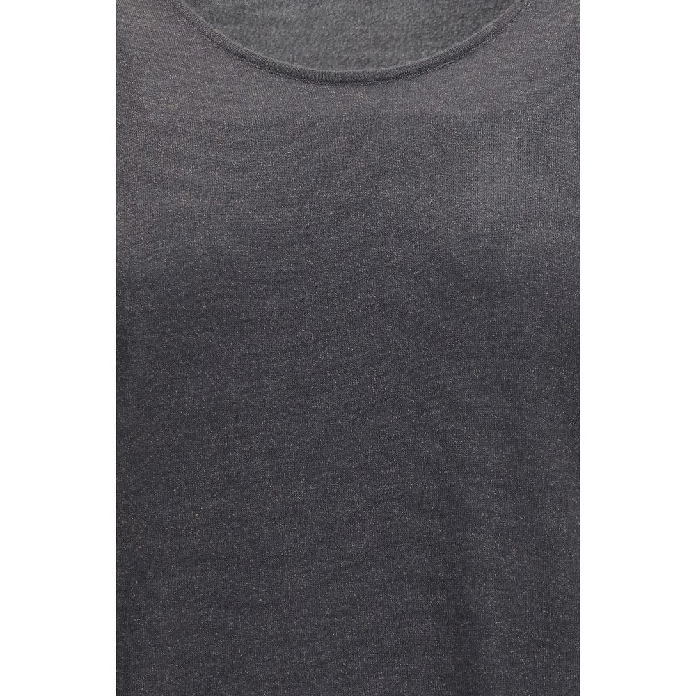 Brunello Cucinelli Graues ärmelloses Kaschmir-T-Shirt