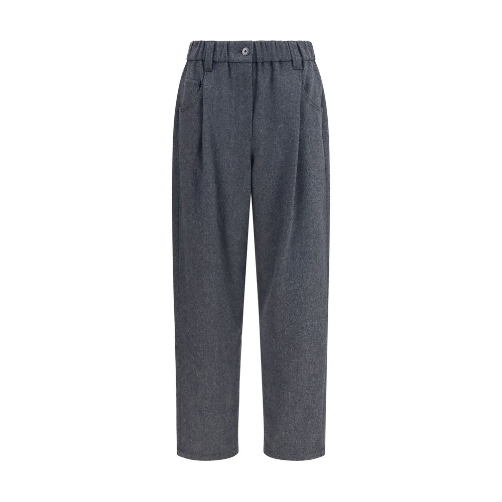 Brunello Cucinelli Graue Hose aus Ovis Aries Wolle