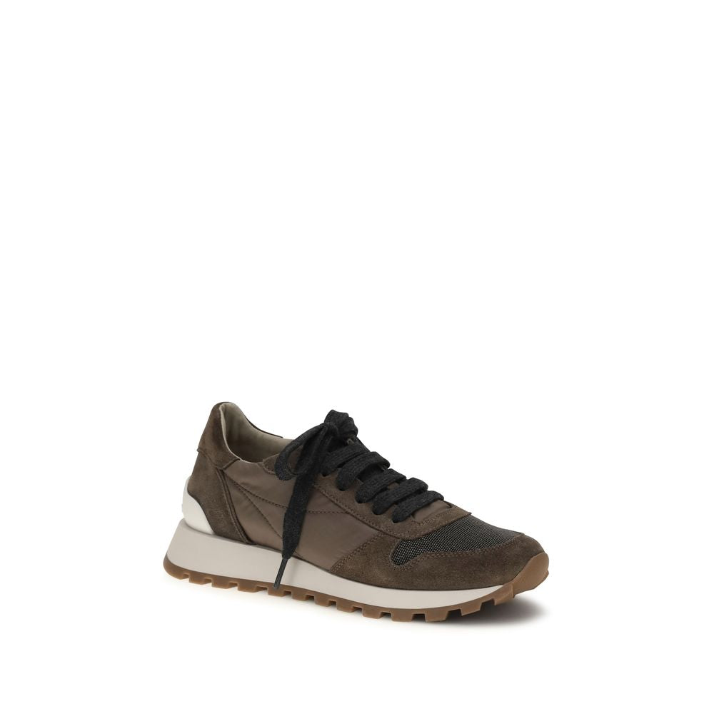 Brunello Cucinelli Braune Kalbsleder Bos Taurus Athletic Sneaker