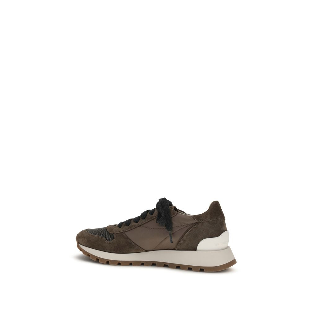 Brunello Cucinelli Braune Kalbsleder Bos Taurus Athletic Sneaker
