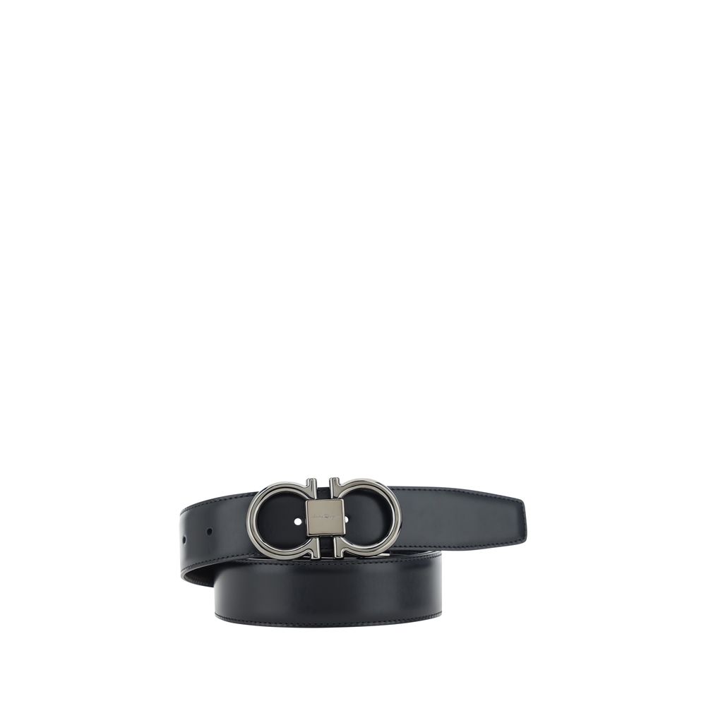 Ferragamo Schwarzer Kalbsleder Bos Taurus Regular Gürtel