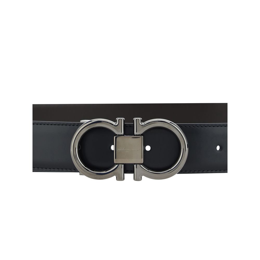 Ferragamo Schwarzer Kalbsleder Bos Taurus Regular Gürtel