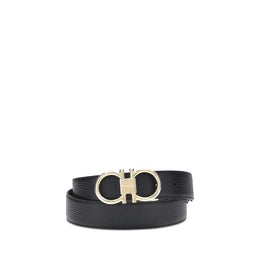 Ferragamo Schwarzer Kalbsleder Bos Taurus Regular Gürtel