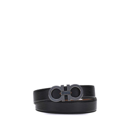 Ferragamo Schwarzer Kalbsleder Bos Taurus Regular Gürtel