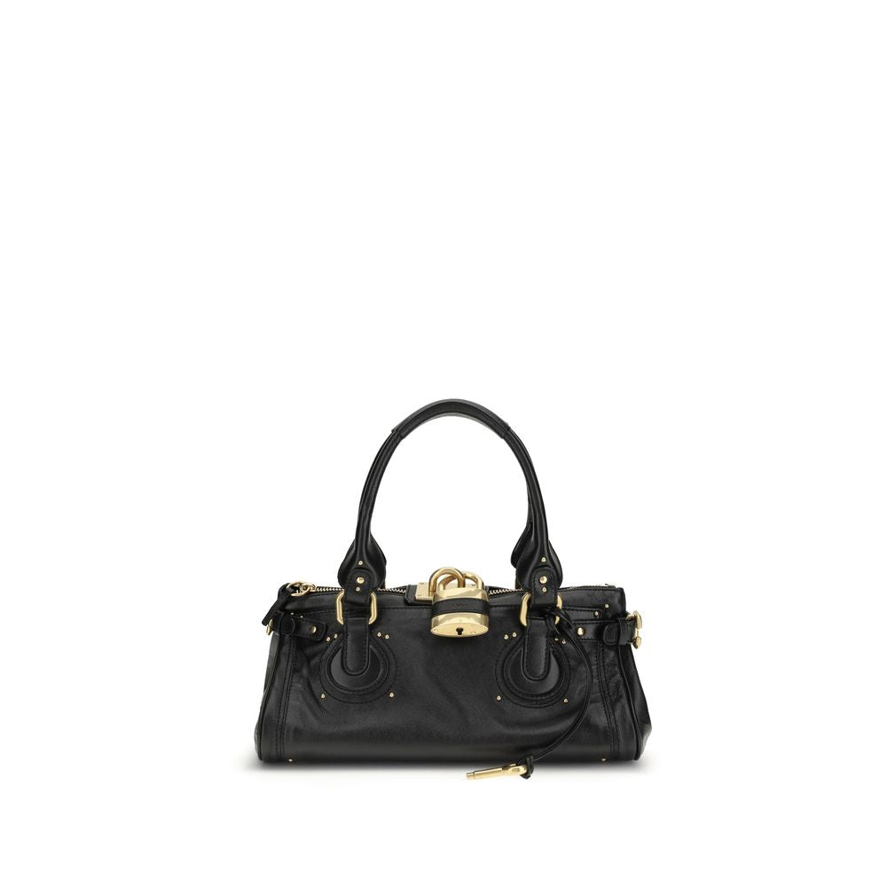 Chloé Schwarze Bos Taurus Kalbsleder Schultertasche