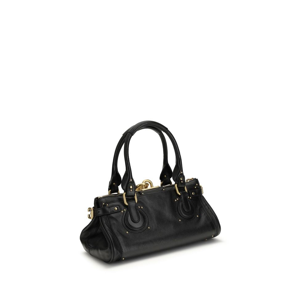 Chloé Schwarze Bos Taurus Kalbsleder Schultertasche