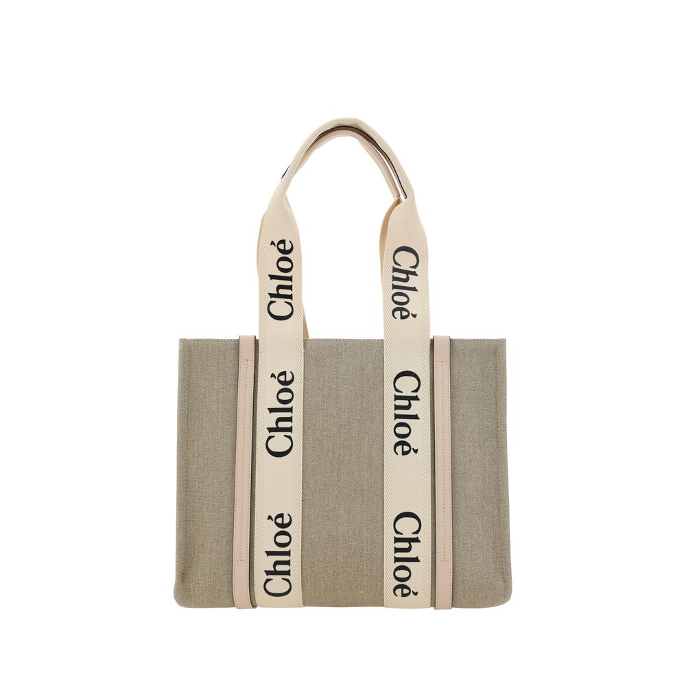 Chloé Beige Leinen Handtasche