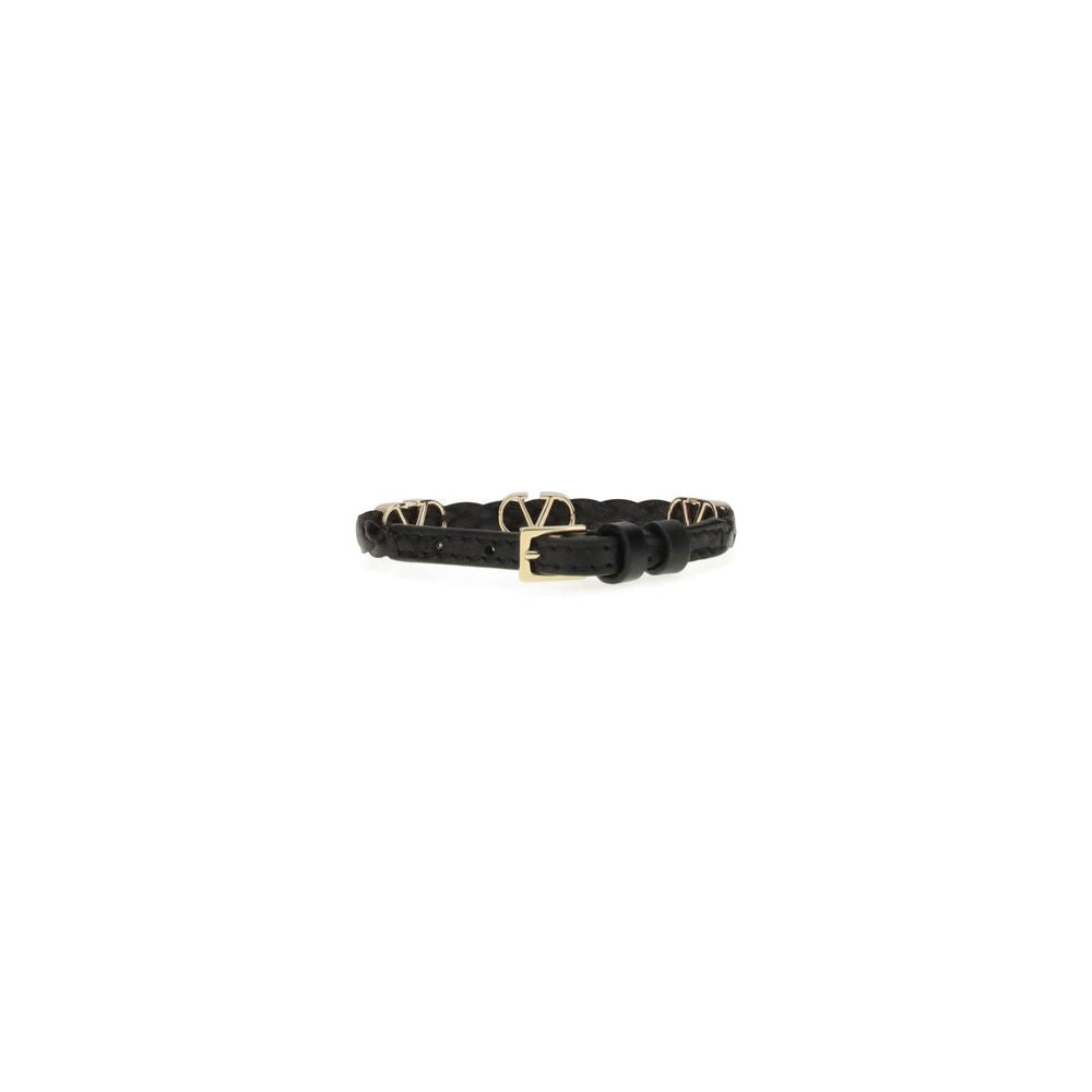 Valentino Garavani Schwarzes Kalbsleder-Armband Bos Taurus