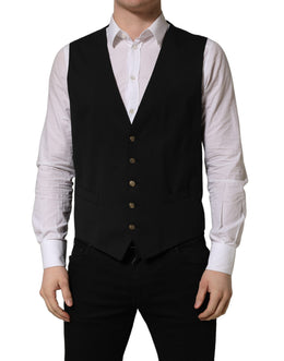 Dolce & Gabbana Schwarze einreihige Herrenweste