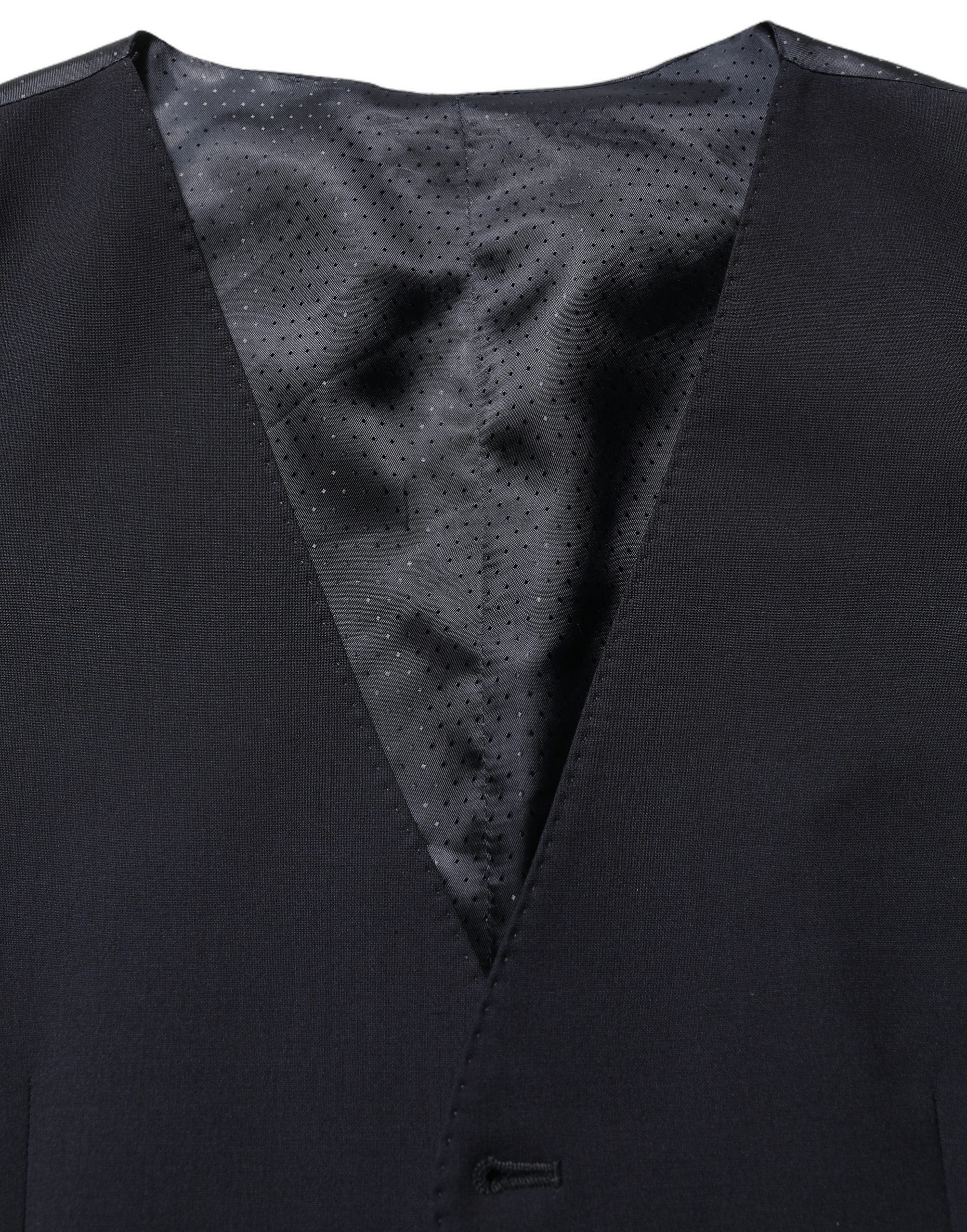 Dolce & Gabbana Schwarze Wollweste mit schmaler Passform